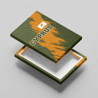Cyprus Canvas Wall Art with Green Orange Brushstroke Design and National Emblem - Wonder Print Shop