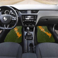 Cyprus Car Mats with Green Orange Brushstroke Design and National Emblem - Wonder Print Shop