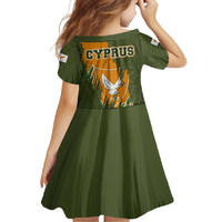 Cyprus Family Matching Mermaid Dress and Hawaiian Shirt with Green Orange Brushstroke Design and National Emblem - Wonder Print Shop
