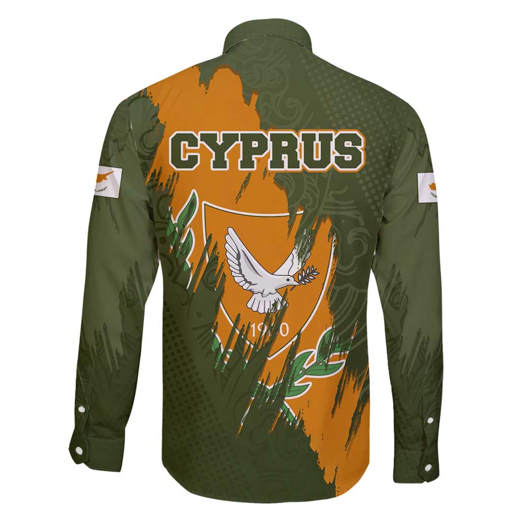 Cyprus Family Matching Puletasi and Hawaiian Shirt with Green Orange Brushstroke Design and National Emblem - Wonder Print Shop