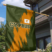Cyprus Garden Flag with Green Orange Brushstroke Design and National Emblem - Wonder Print Shop