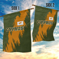 Cyprus Garden Flag with Green Orange Brushstroke Design and National Emblem - Wonder Print Shop