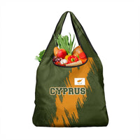 Cyprus Grocery Bag with Green Orange Brushstroke Design and National Emblem - Wonder Print Shop