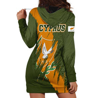 Cyprus Hoodie Dress with Green Orange Brushstroke Design and National Emblem - Wonder Print Shop