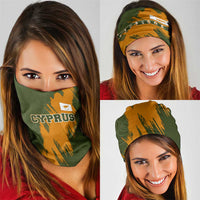 Cyprus Neck Gaiter with Green Orange Brushstroke Design and National Emblem TS04