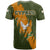 Cyprus T Shirt with Green Orange Brushstroke Design and National Emblem - Wonder Print Shop