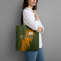 Cyprus Tote Bag with Green Orange Brushstroke Design and National Emblem - Wonder Print Shop