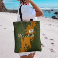 Cyprus Tote Bag with Green Orange Brushstroke Design and National Emblem - Wonder Print Shop