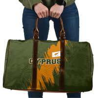 Cyprus Travel Bag with Green Orange Brushstroke Design and National Emblem - Wonder Print Shop