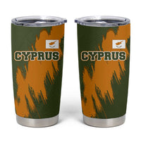 Cyprus Tumbler Cup with Green Orange Brushstroke Design and National Emblem - Wonder Print Shop