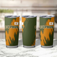 Cyprus Tumbler Cup with Green Orange Brushstroke Design and National Emblem - Wonder Print Shop