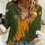 Cyprus Women Casual Shirt with Green Orange Brushstroke Design and National Emblem - Wonder Print Shop