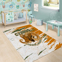 Cyprus Area Rug with Mouflon Illustration Design and National Laurel - Wonder Print Shop