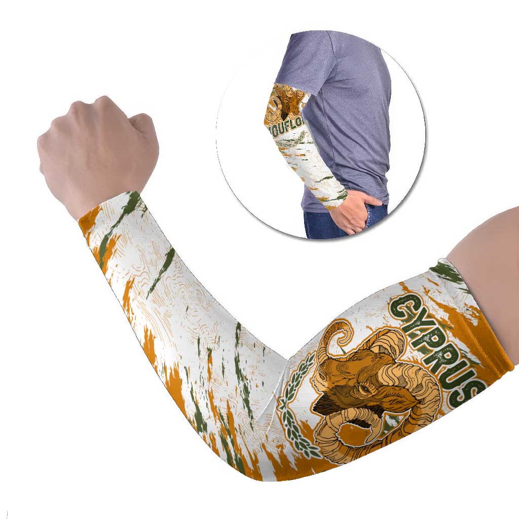 Cyprus Arm Sleeves with Mouflon Illustration Design and National Laurel - Wonder Print Shop