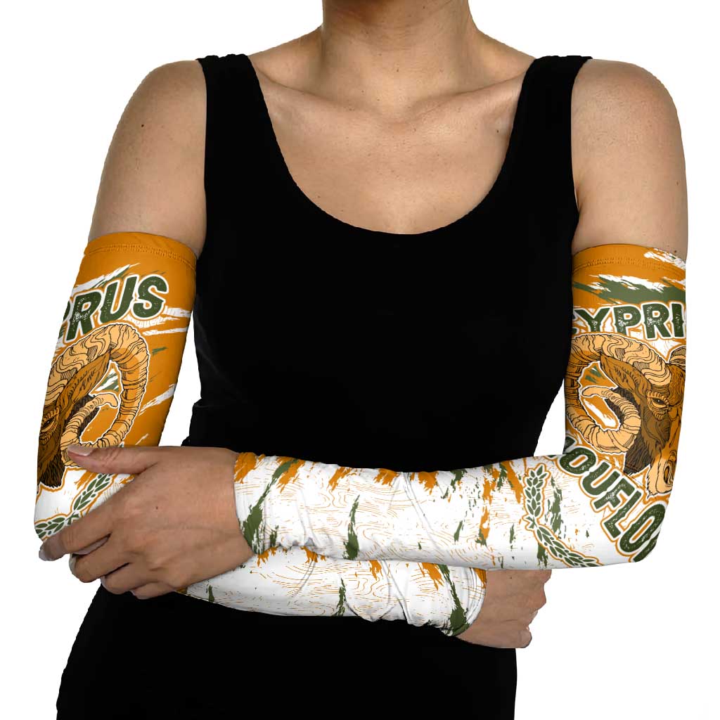Cyprus Arm Sleeves with Mouflon Illustration Design and National Laurel - Wonder Print Shop