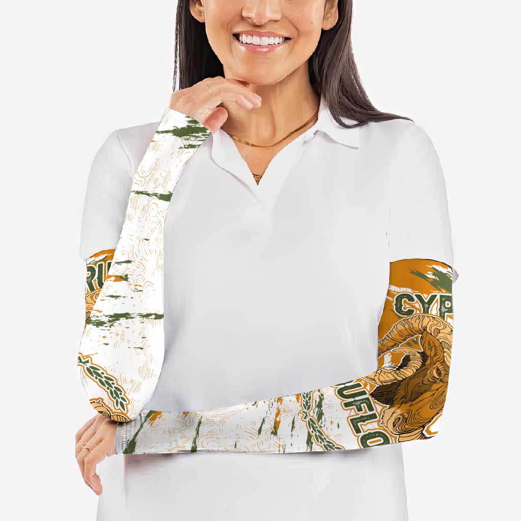 Cyprus Arm Sleeves with Mouflon Illustration Design and National Laurel - Wonder Print Shop