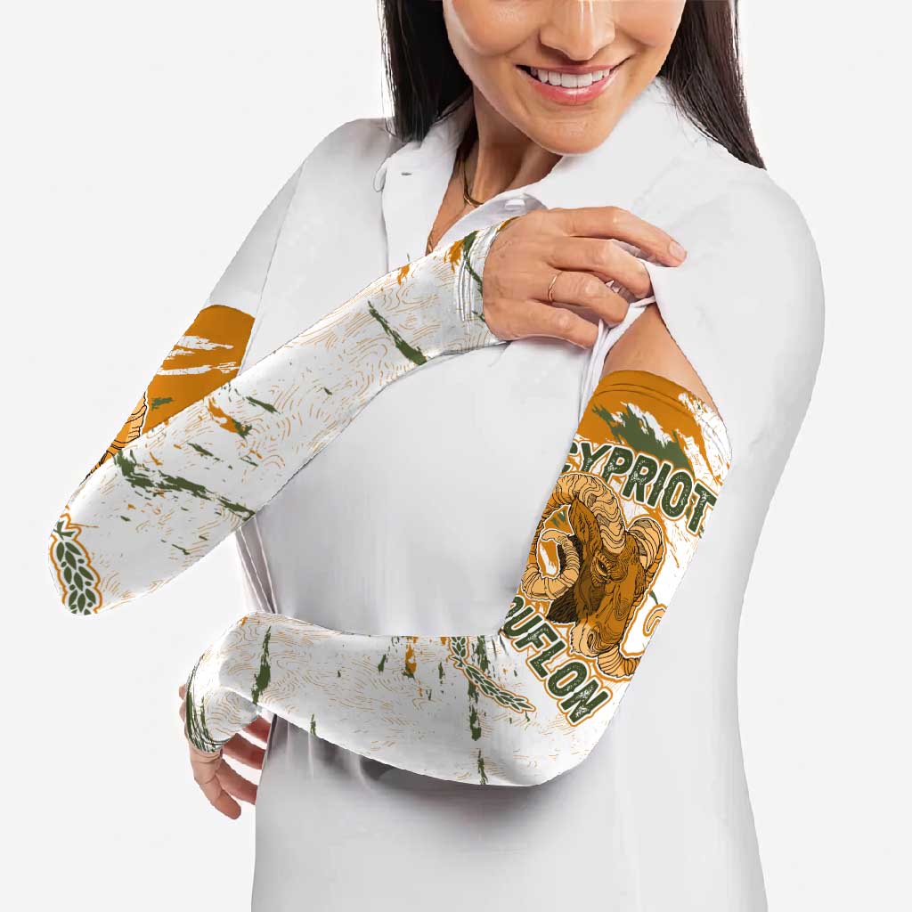 Cyprus Arm Sleeves with Mouflon Illustration Design and National Laurel - Wonder Print Shop