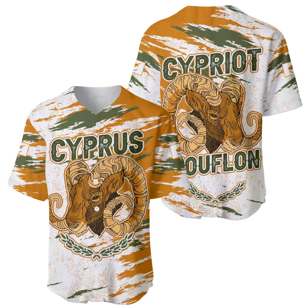 Cyprus Baseball Jersey with Mouflon Illustration Design and National Laurel - Wonder Print Shop