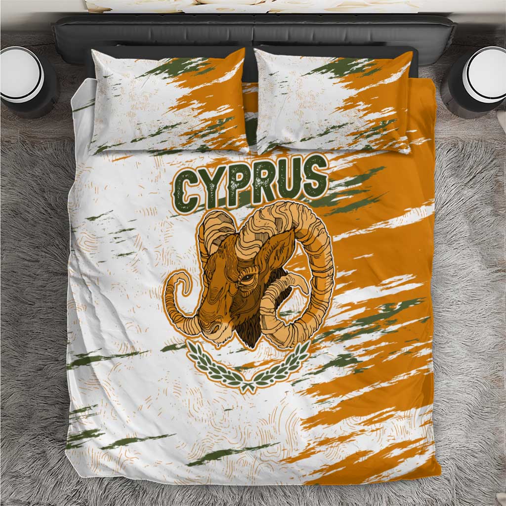 Cyprus Bedding Set with Mouflon Illustration Design and National Laurel - Wonder Print Shop