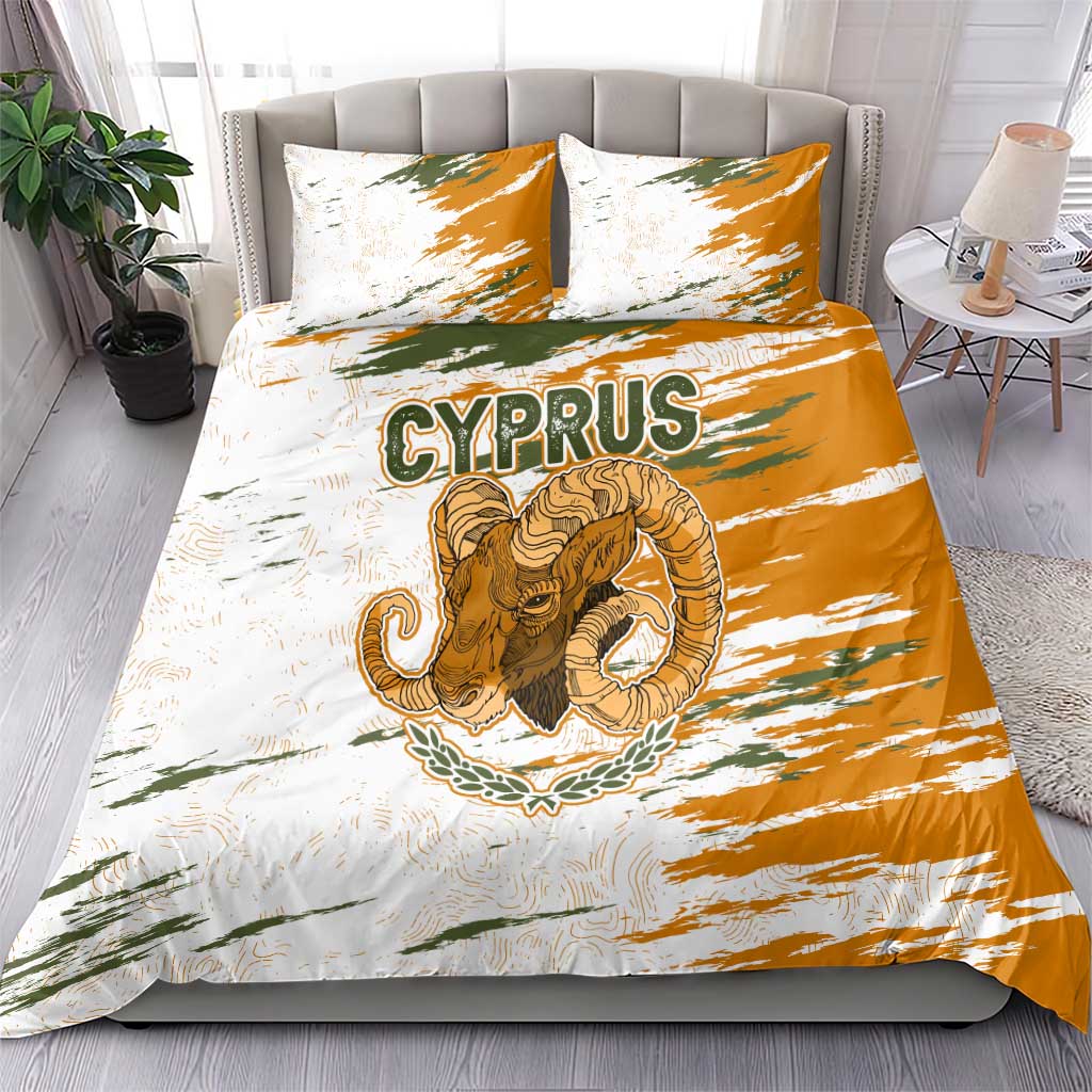 Cyprus Bedding Set with Mouflon Illustration Design and National Laurel - Wonder Print Shop