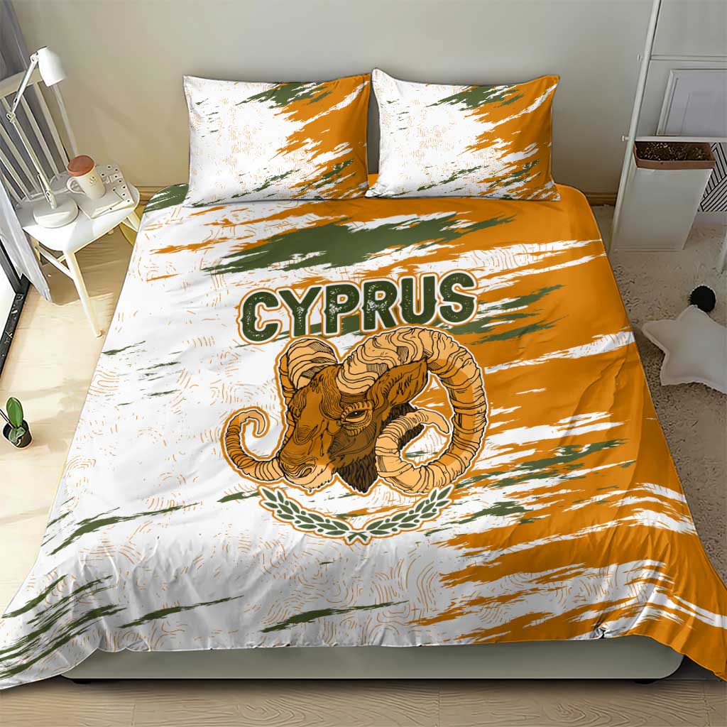 Cyprus Bedding Set with Mouflon Illustration Design and National Laurel - Wonder Print Shop