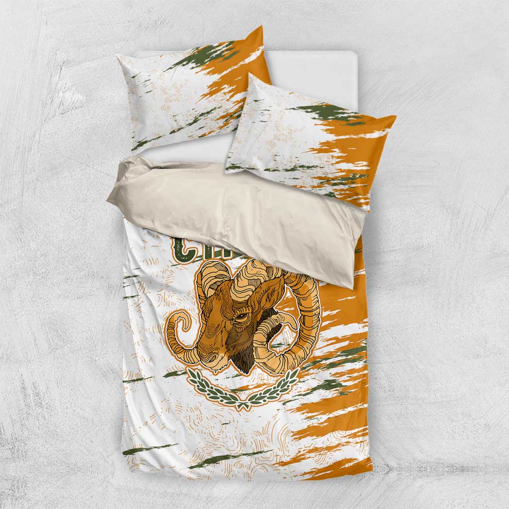 Cyprus Bedding Set with Mouflon Illustration Design and National Laurel - Wonder Print Shop