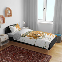 Cyprus Bedding Set with Mouflon Illustration Design and National Laurel - Wonder Print Shop