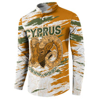 Cyprus Button Sweatshirt with Mouflon Illustration Design and National Laurel - Wonder Print Shop