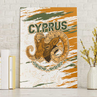 Cyprus Canvas Wall Art with Mouflon Illustration Design and National Laurel - Wonder Print Shop