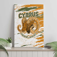 Cyprus Canvas Wall Art with Mouflon Illustration Design and National Laurel - Wonder Print Shop