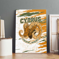 Cyprus Canvas Wall Art with Mouflon Illustration Design and National Laurel - Wonder Print Shop