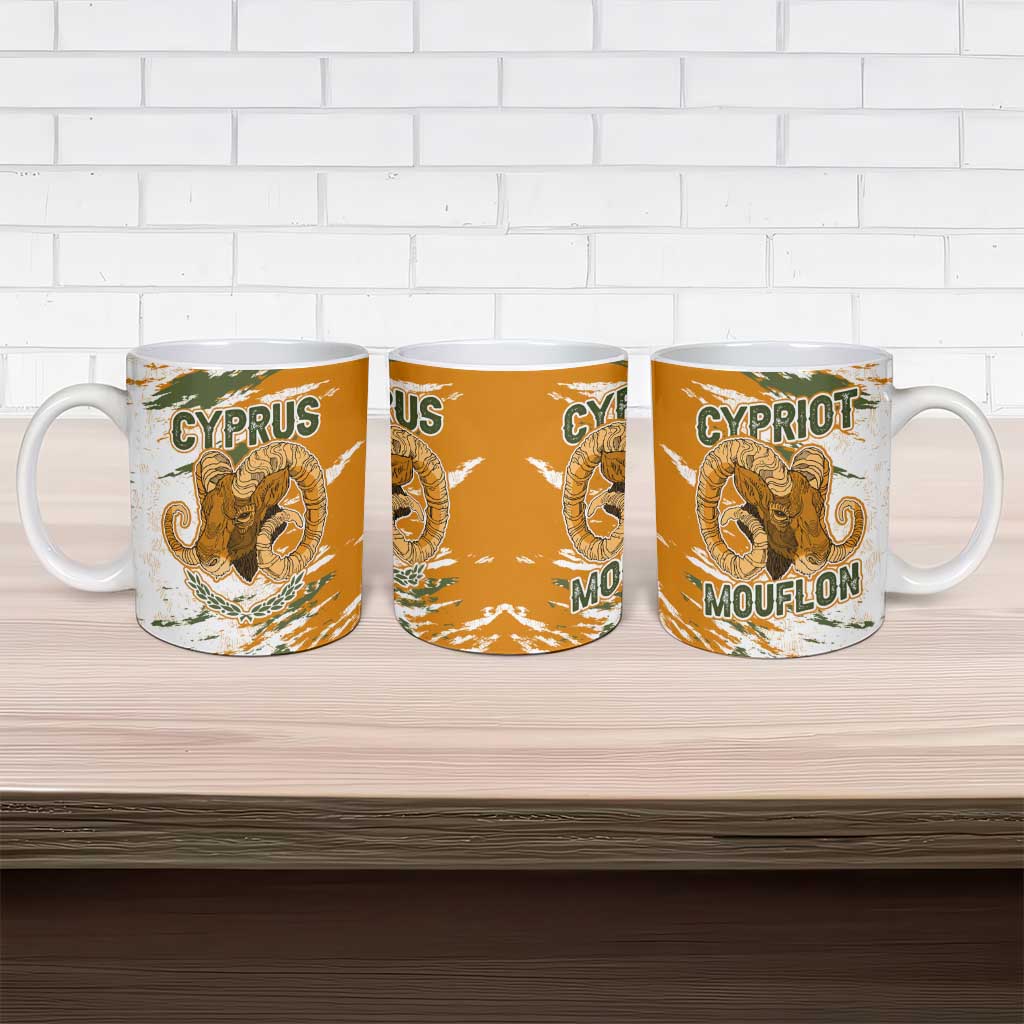 Cyprus Ceramic Mug with Mouflon Illustration Design and National Laurel - Wonder Print Shop