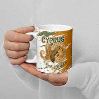 Cyprus Ceramic Mug with Mouflon Illustration Design and National Laurel - Wonder Print Shop