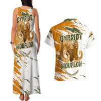 Cyprus Couples Matching Tank Maxi Dress and Hawaiian Shirt with Mouflon Illustration Design and National Laurel - Wonder Print Shop