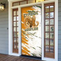 Cyprus Door Cover with Mouflon Illustration Design and National Laurel - Wonder Print Shop