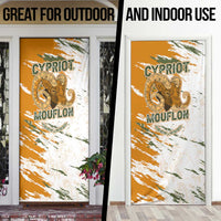 Cyprus Door Cover with Mouflon Illustration Design and National Laurel - Wonder Print Shop