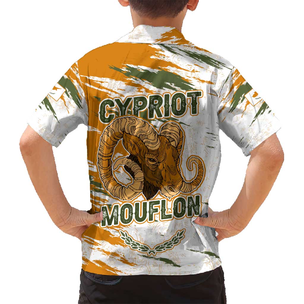 Cyprus Family Matching Long Sleeve Bodycon Dress and Hawaiian Shirt with Mouflon Illustration Design and National Laurel - Wonder Print Shop