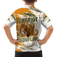 Cyprus Family Matching Long Sleeve Bodycon Dress and Hawaiian Shirt with Mouflon Illustration Design and National Laurel - Wonder Print Shop