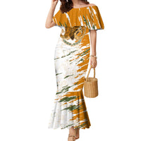 Cyprus Family Matching Mermaid Dress and Hawaiian Shirt with Mouflon Illustration Design and National Laurel - Wonder Print Shop