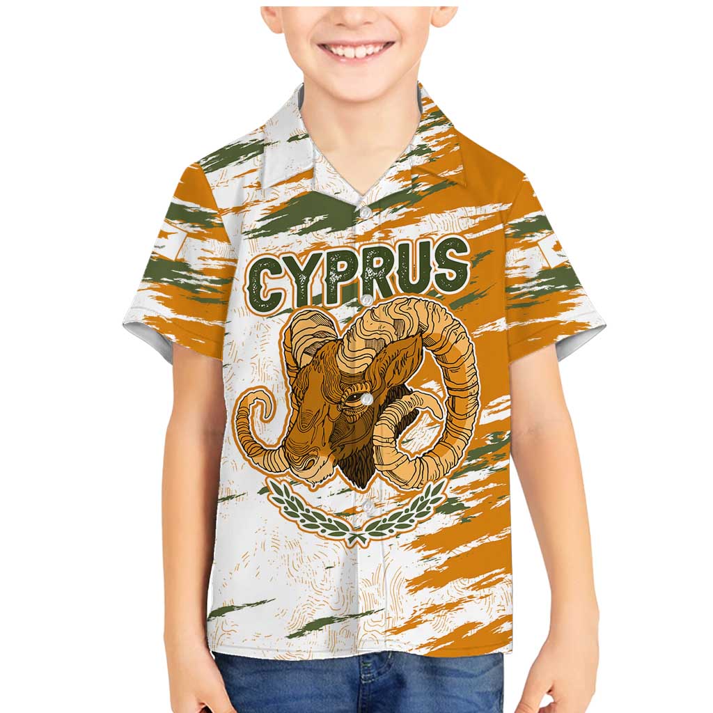 Cyprus Family Matching Mermaid Dress and Hawaiian Shirt with Mouflon Illustration Design and National Laurel - Wonder Print Shop