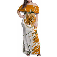Cyprus Family Matching Off Shoulder Maxi Dress and Hawaiian Shirt with Mouflon Illustration Design and National Laurel - Wonder Print Shop