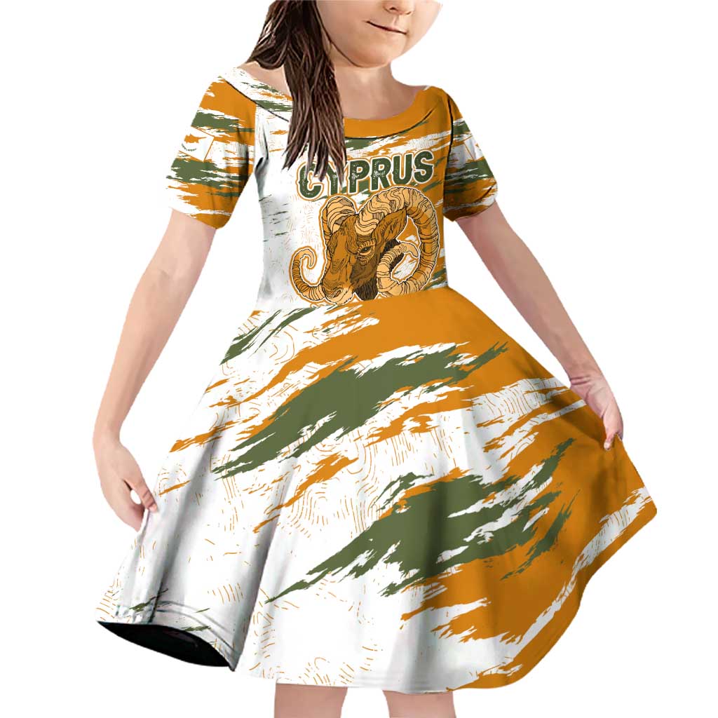 Cyprus Family Matching Off Shoulder Short Dress and Hawaiian Shirt with Mouflon Illustration Design and National Laurel - Wonder Print Shop