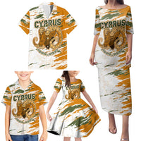Cyprus Family Matching Puletasi and Hawaiian Shirt with Mouflon Illustration Design and National Laurel - Wonder Print Shop