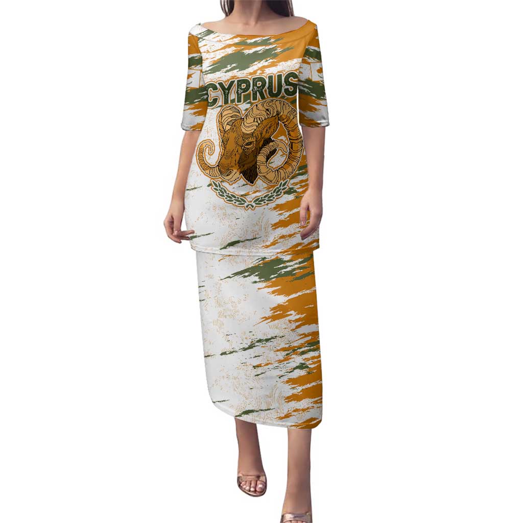 Cyprus Family Matching Puletasi and Hawaiian Shirt with Mouflon Illustration Design and National Laurel - Wonder Print Shop
