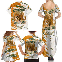 Cyprus Family Matching Summer Maxi Dress and Hawaiian Shirt with Mouflon Illustration Design and National Laurel - Wonder Print Shop