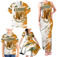 Cyprus Family Matching Tank Maxi Dress and Hawaiian Shirt with Mouflon Illustration Design and National Laurel - Wonder Print Shop