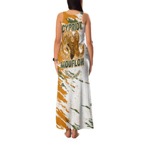 Cyprus Family Matching Tank Maxi Dress and Hawaiian Shirt with Mouflon Illustration Design and National Laurel - Wonder Print Shop
