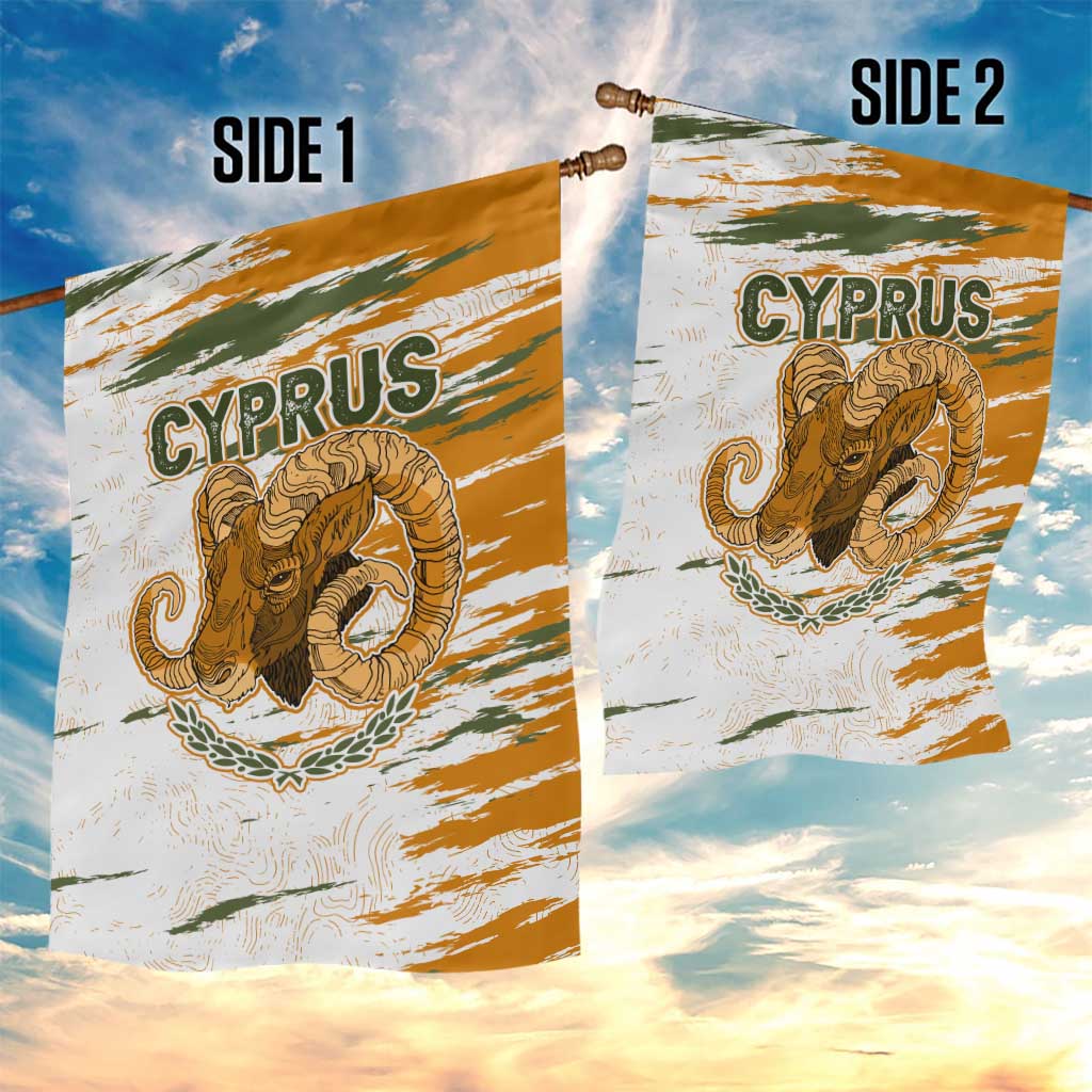 Cyprus Garden Flag with Mouflon Illustration Design and National Laurel - Wonder Print Shop