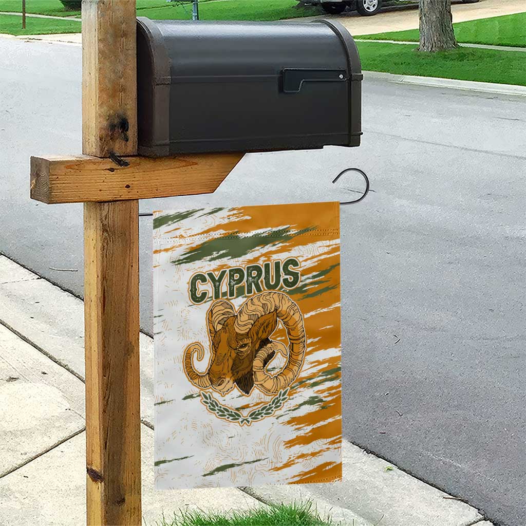 Cyprus Garden Flag with Mouflon Illustration Design and National Laurel - Wonder Print Shop