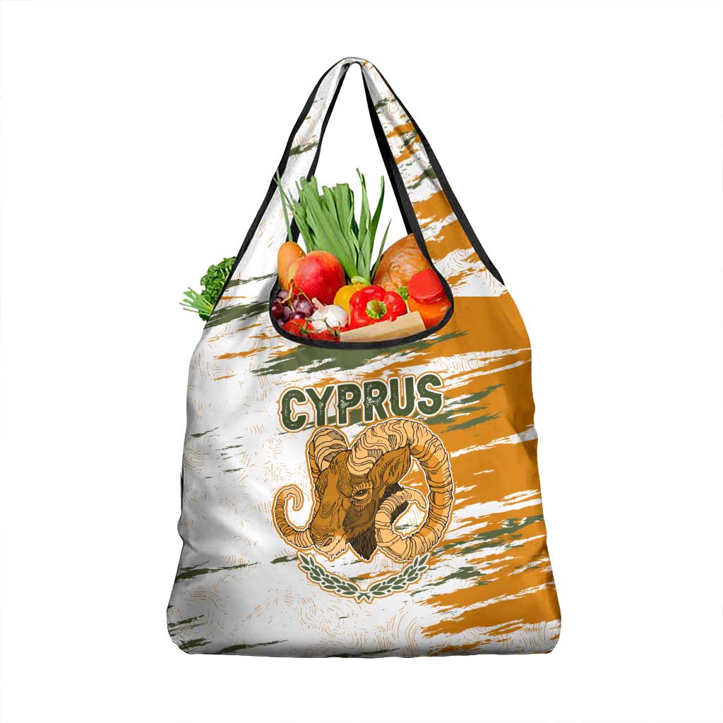 Cyprus Grocery Bag with Mouflon Illustration Design and National Laurel - Wonder Print Shop